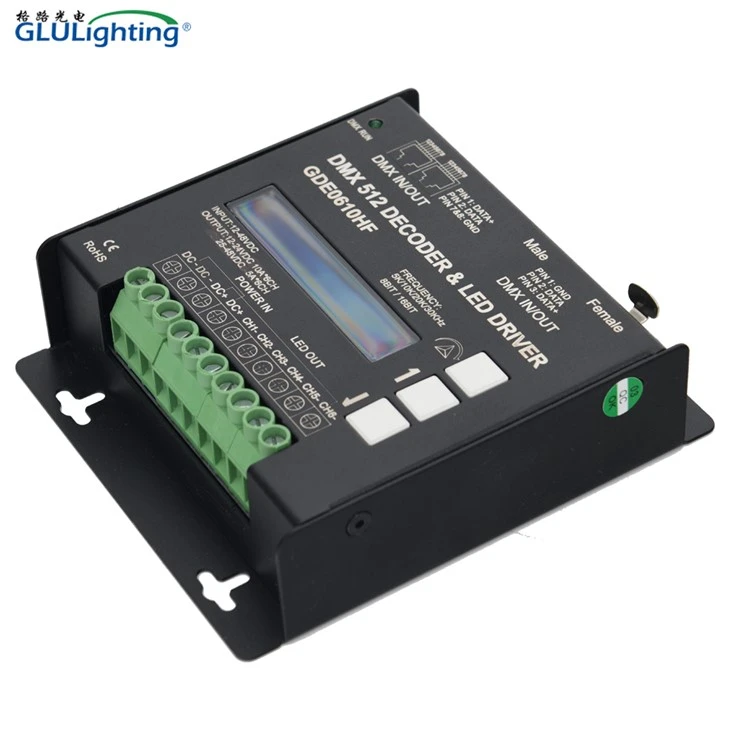 Frekuensi tinggi 6 saluran dmx decoder dengan - papan paparan papan dan ...